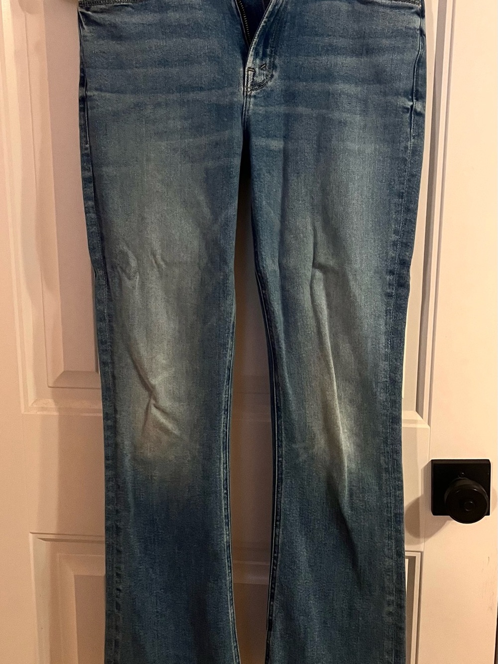MOTHER Runaway Fray Mid-Rise Bootcut Jeans in MONKEY IN THE MIDDLE.
